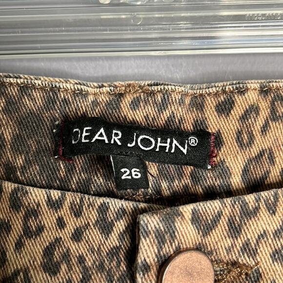 Dear John Gisele Brown and Black Leopard High Rose Skinny Jeans Size 26 - Picture 2 of 9
